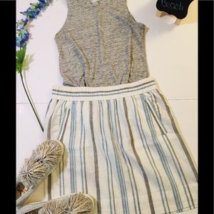 LOFT skirt linen boho summer casual size M